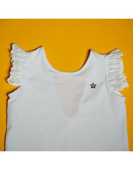 CAMISETA ESCOTADA BLANCA
