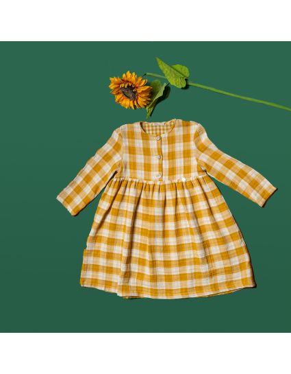 VESTIDO CANESÚ VICHY ÁMBAR